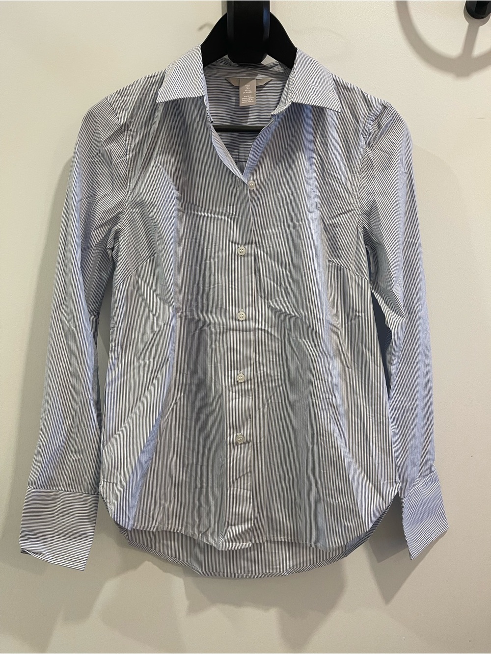 H&M Light Blue & White Pinstripe Women's Button-Down Shirt